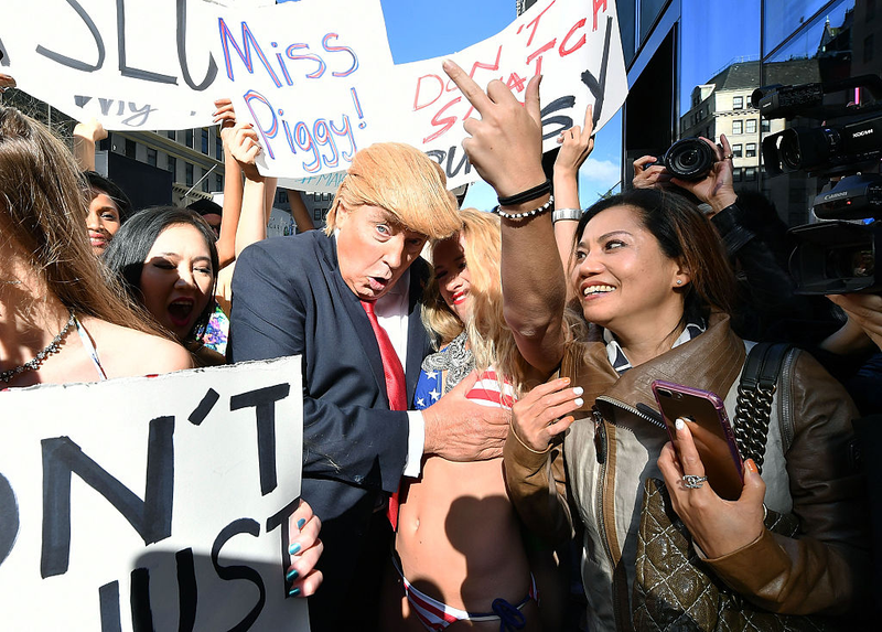 Trump performance art by photographer Alison Jackson (Photo by Slaven Vlasic/Getty Images)